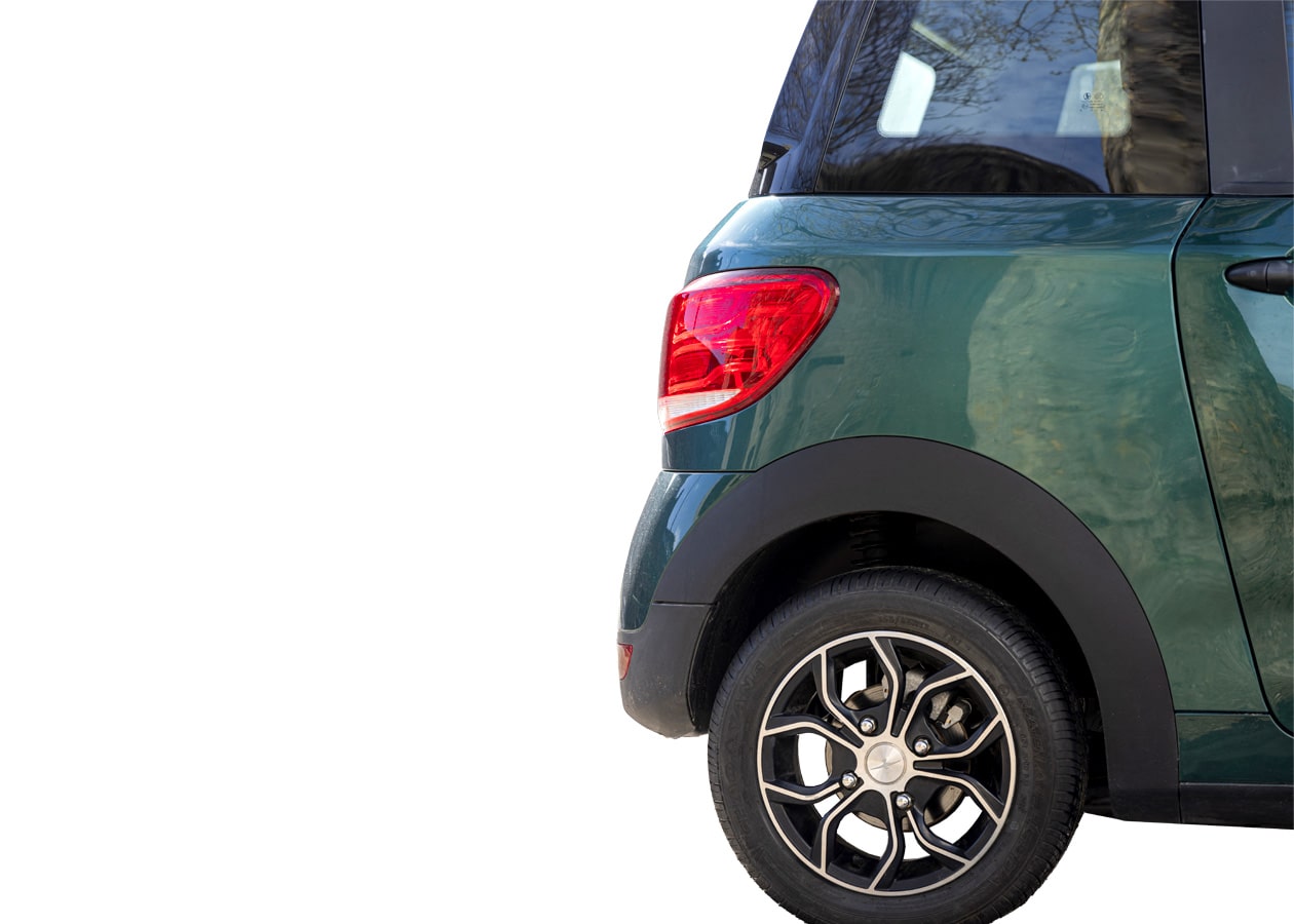 Photo de l'arrière de la voiture Goxy vert vue de profil