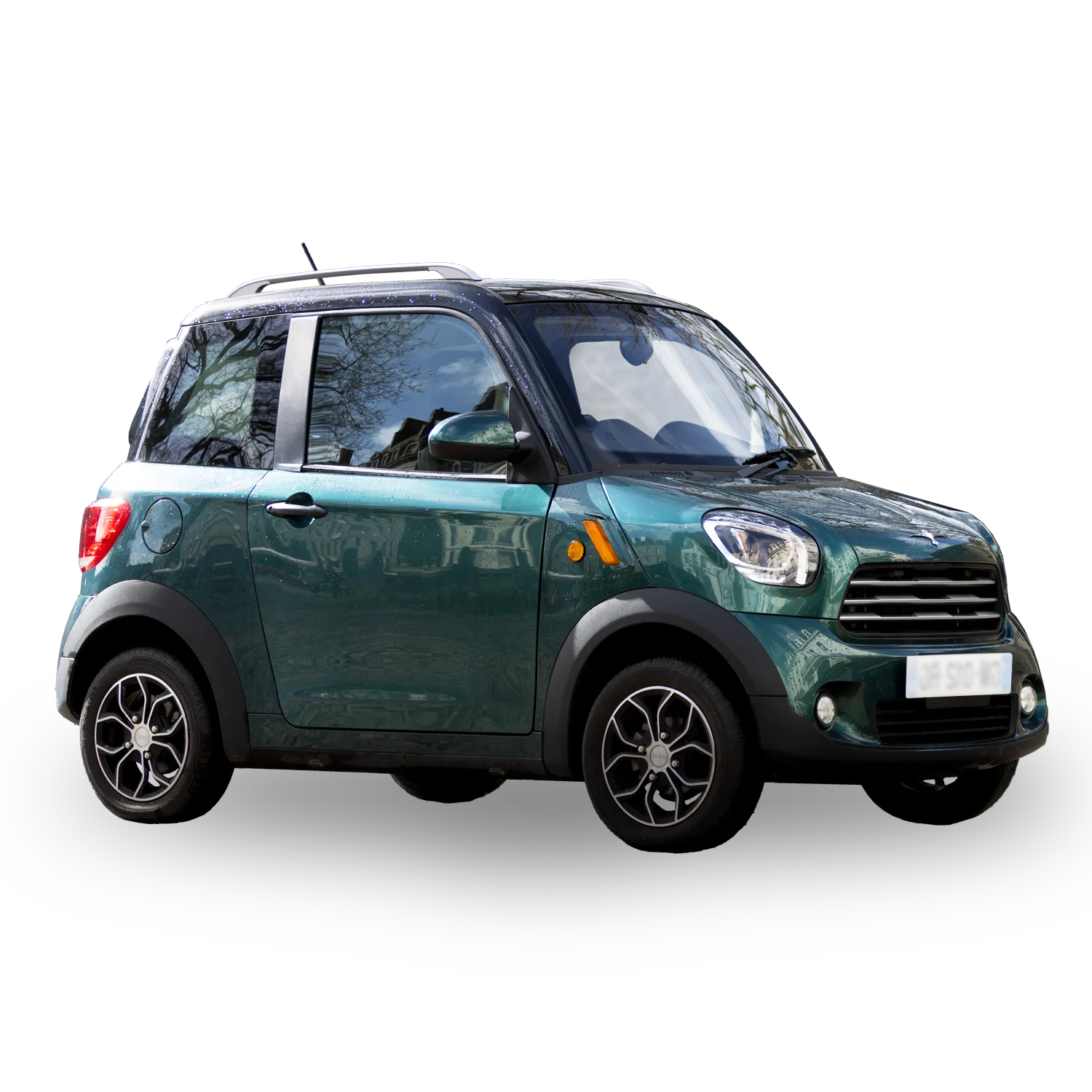 Voiture électrique Goxy Vert détourée vue de profil
